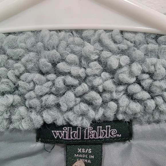 Wild Fable Teddy Sherpa Faux Fur Jacket Blue Haze XS/S Oversized - Picture 9 of 10